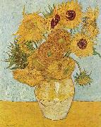 Vincent Van Gogh Vase with Twelve Sunflowers, August painting